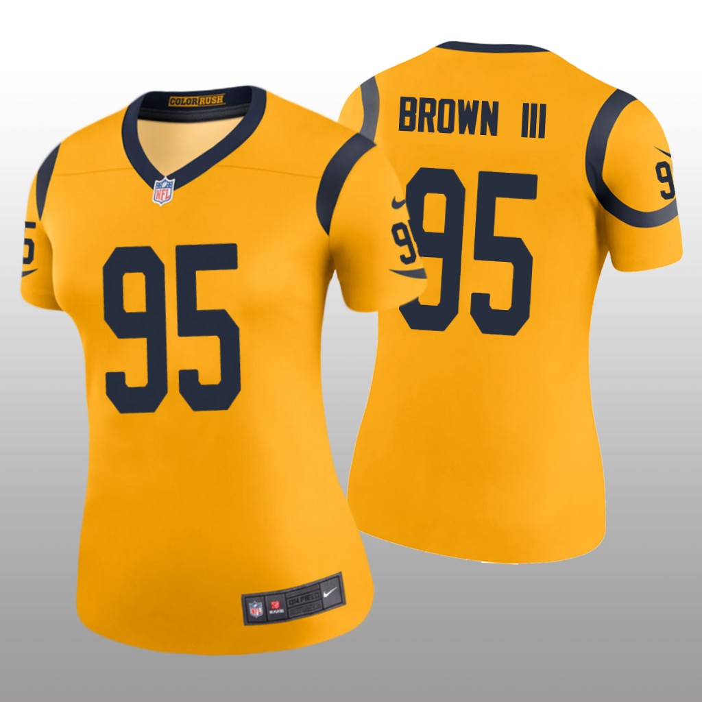 Los Angeles Rams Bobby Brown III Gold Jersey Color Rush Legend – Women’s