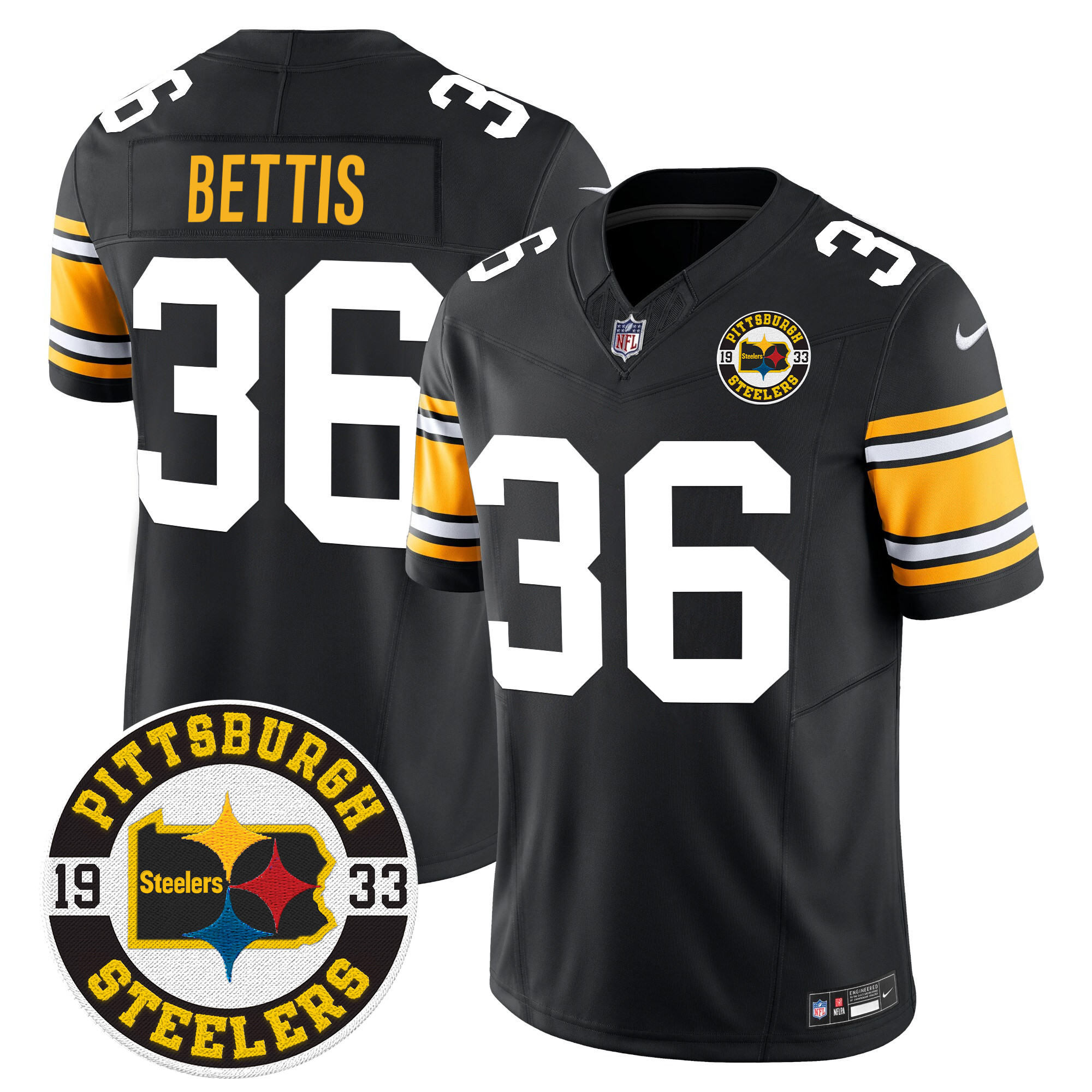 Men's Jerome Bettis Pittsburgh Steelers 2024 Vapor Limited 1975 Throwback Jersey - All Stitched