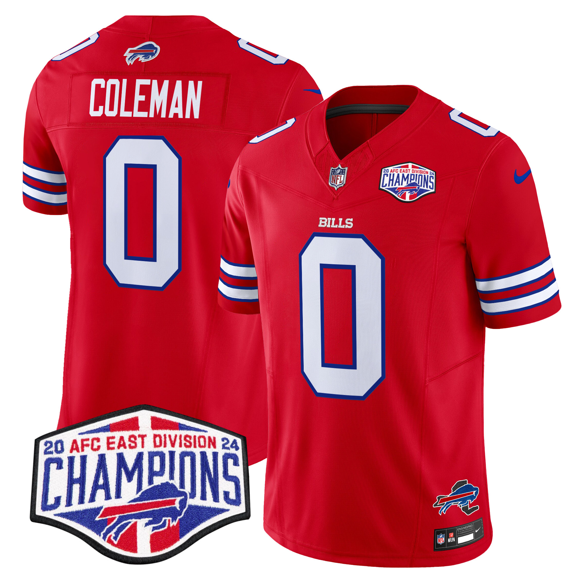 Men's Keon Coleman Buffalo Bills 2024 AFC East Division Champions Vapor Limited Red Jersey - All Stitched