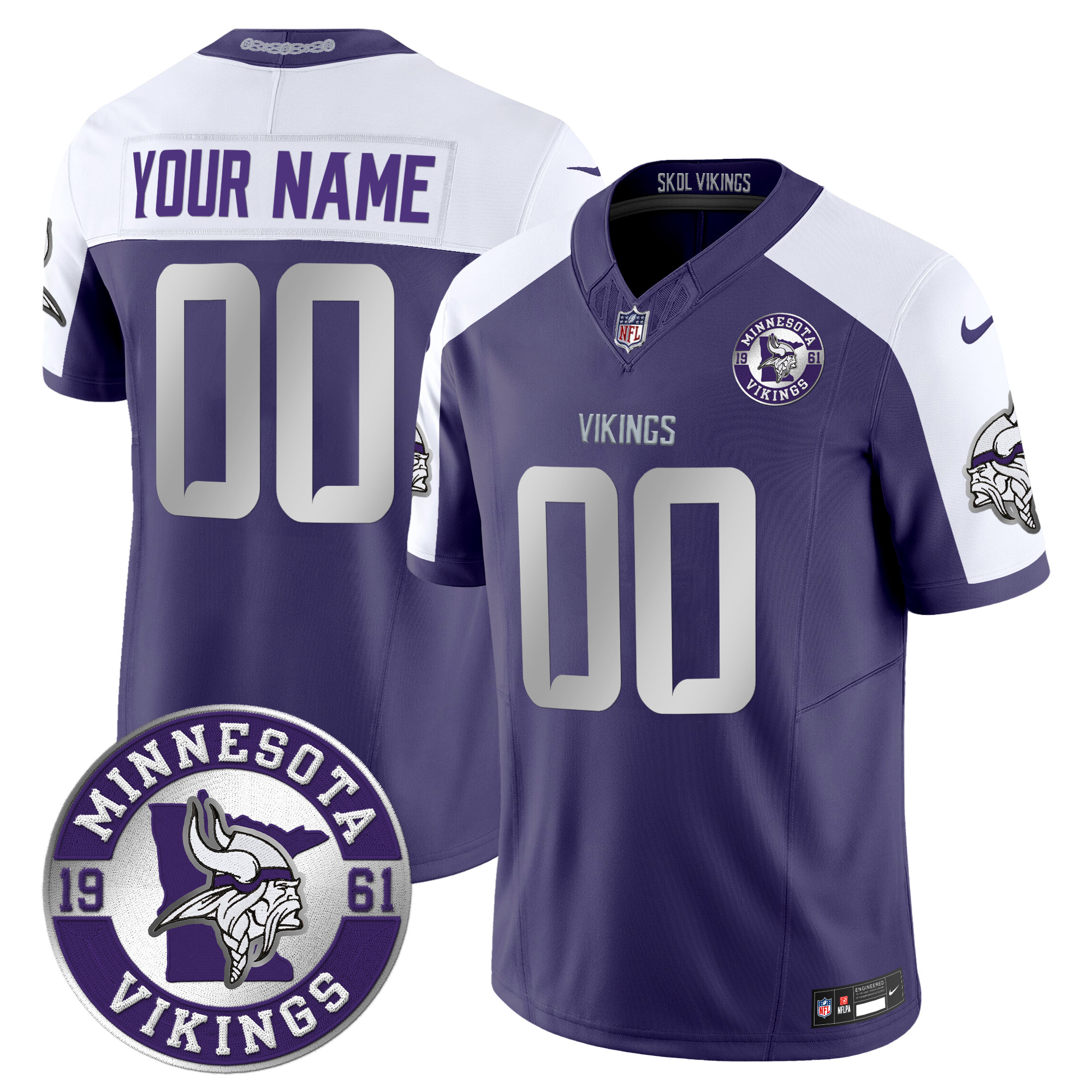 Men's Minnesota Vikings 2024 Vapor Limited Custom Purple Alternate Jersey - All Stitched