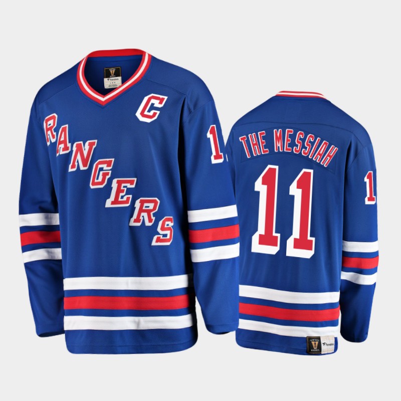 Men's New York Rangers Mark Messier #11 Heritage Retired Playername Blue Jersey