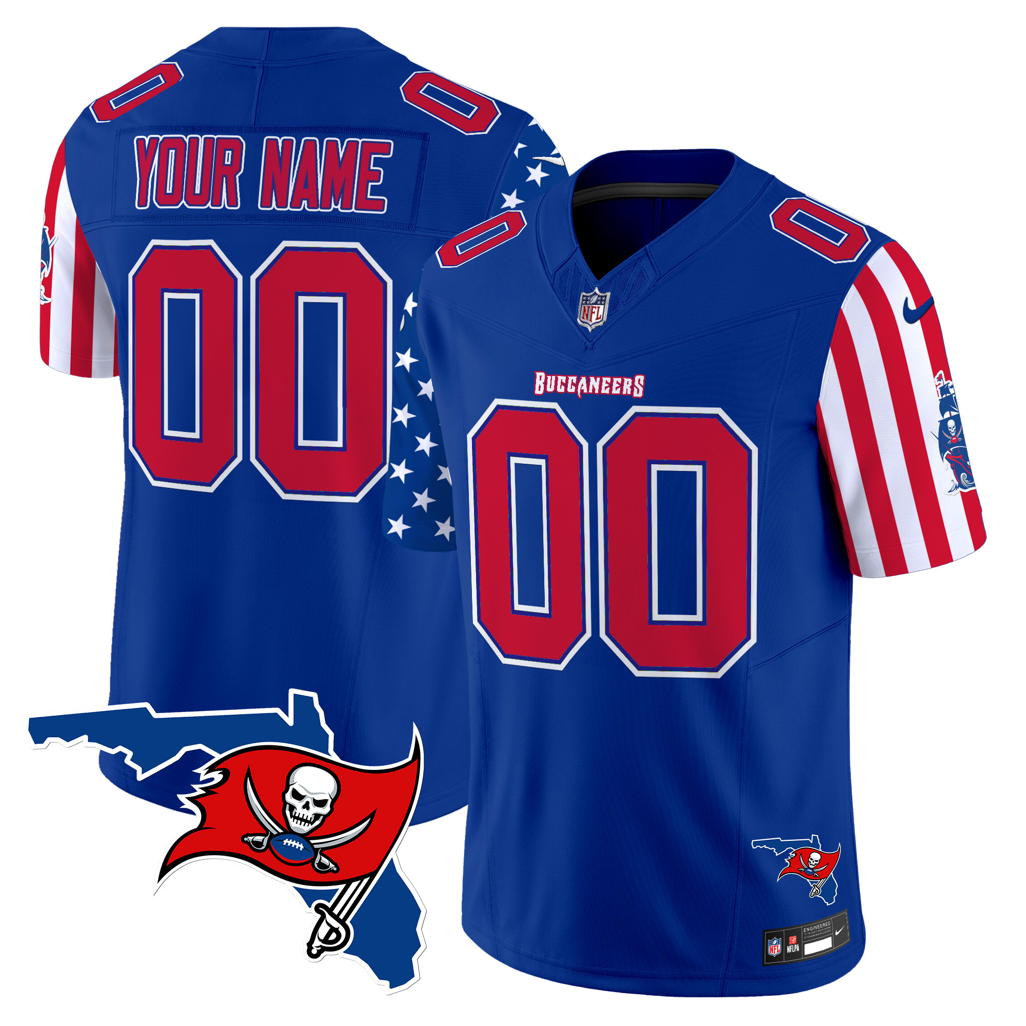 Men's Tampa Bay Buccaneers American Style Vapor Limited Custom Royal Jersey - All Stitched