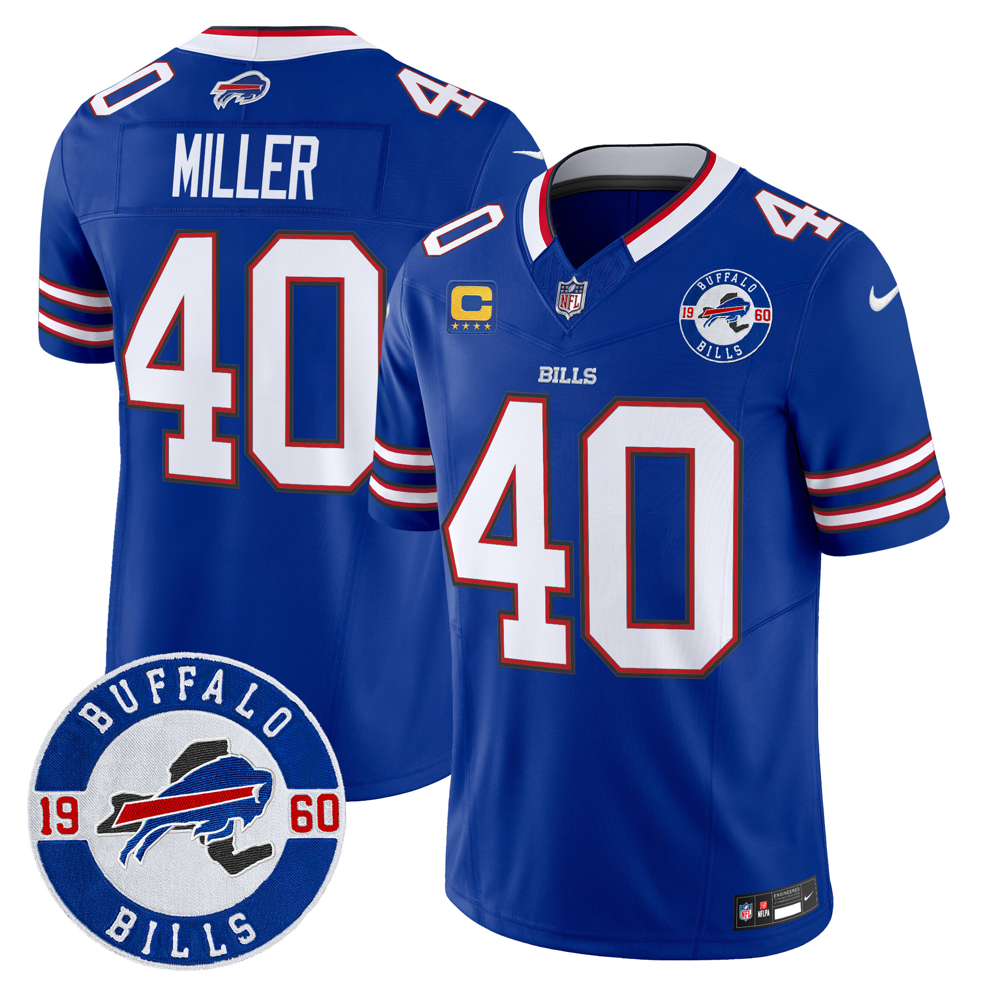 Men's Von Miller Buffalo Bills 2024 Vapor Limited Royal Jersey - All Stitched