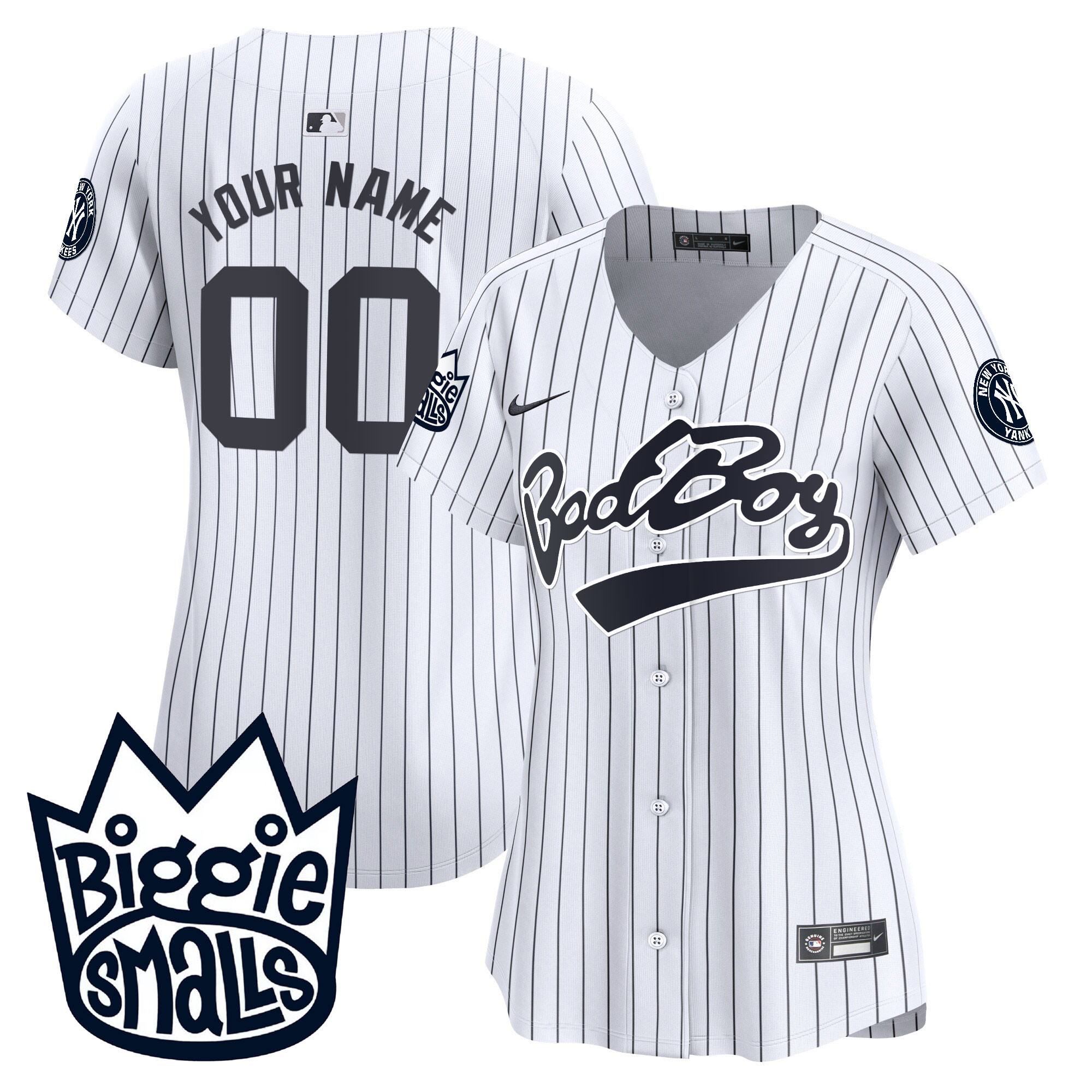 New York Yankees Biggie Smalls Vapor Premier Limited Custom White Jersey - All Stitched