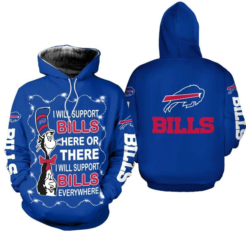 NFL Buffalo Bills The Cat In The Hat Mens And Womens Gift For Fan 3D Hoodie