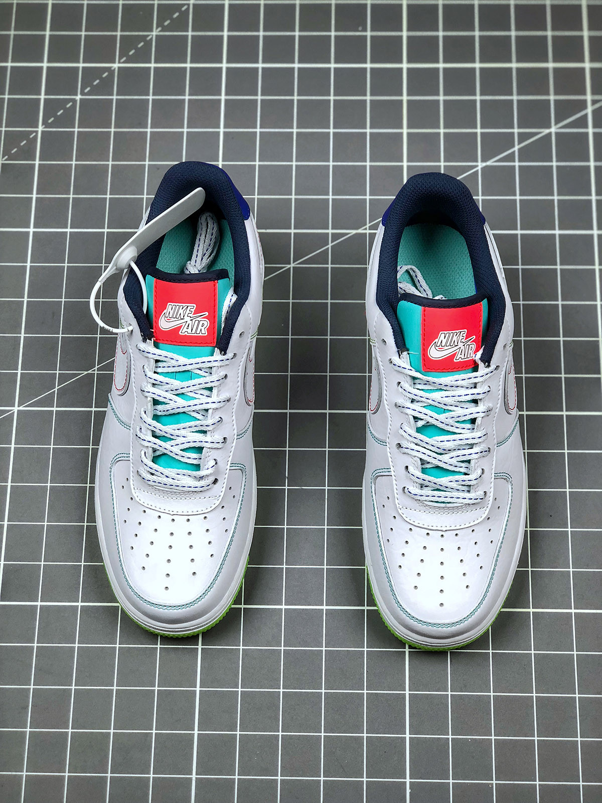 Nike Air Force 1 Low “Outside The Lines” White/Racer Blue-Aurora Green For Sale