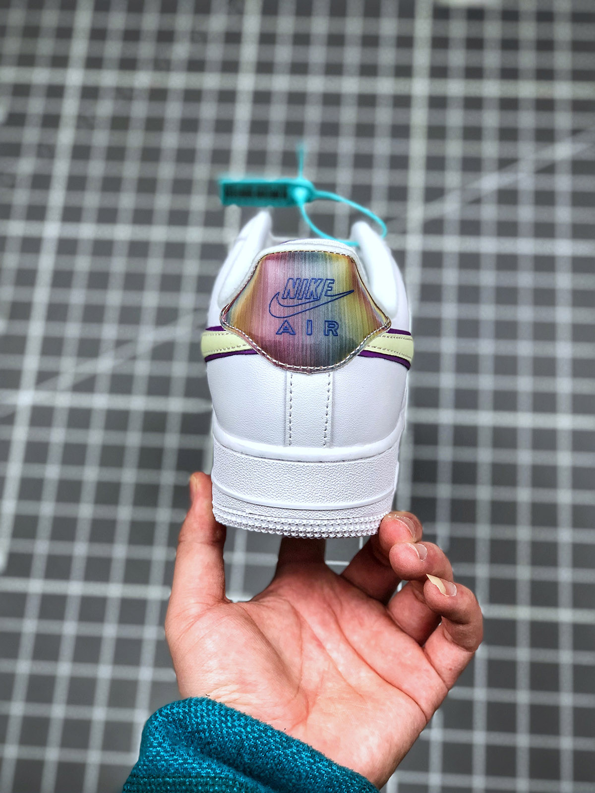 Nike Air Force 1 Low ‘Iridescent 2020’ White/Barely Volt-Hyper Blue For Sale