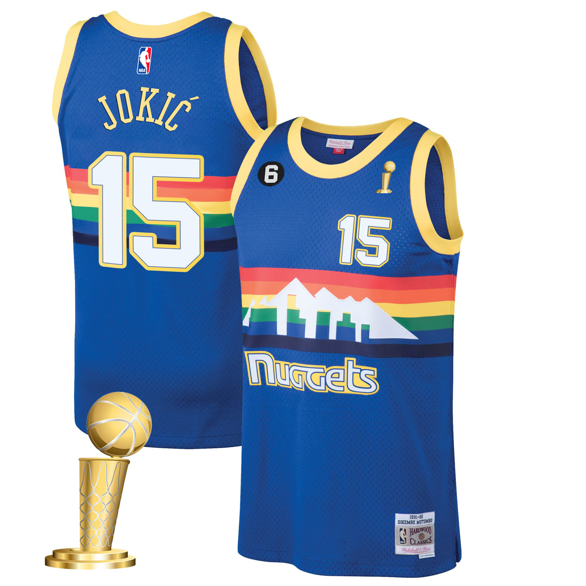 Nikola Jokic Men's Denver Nuggets 2023 Champions Collection Blue Classic Jersey - All Stitched