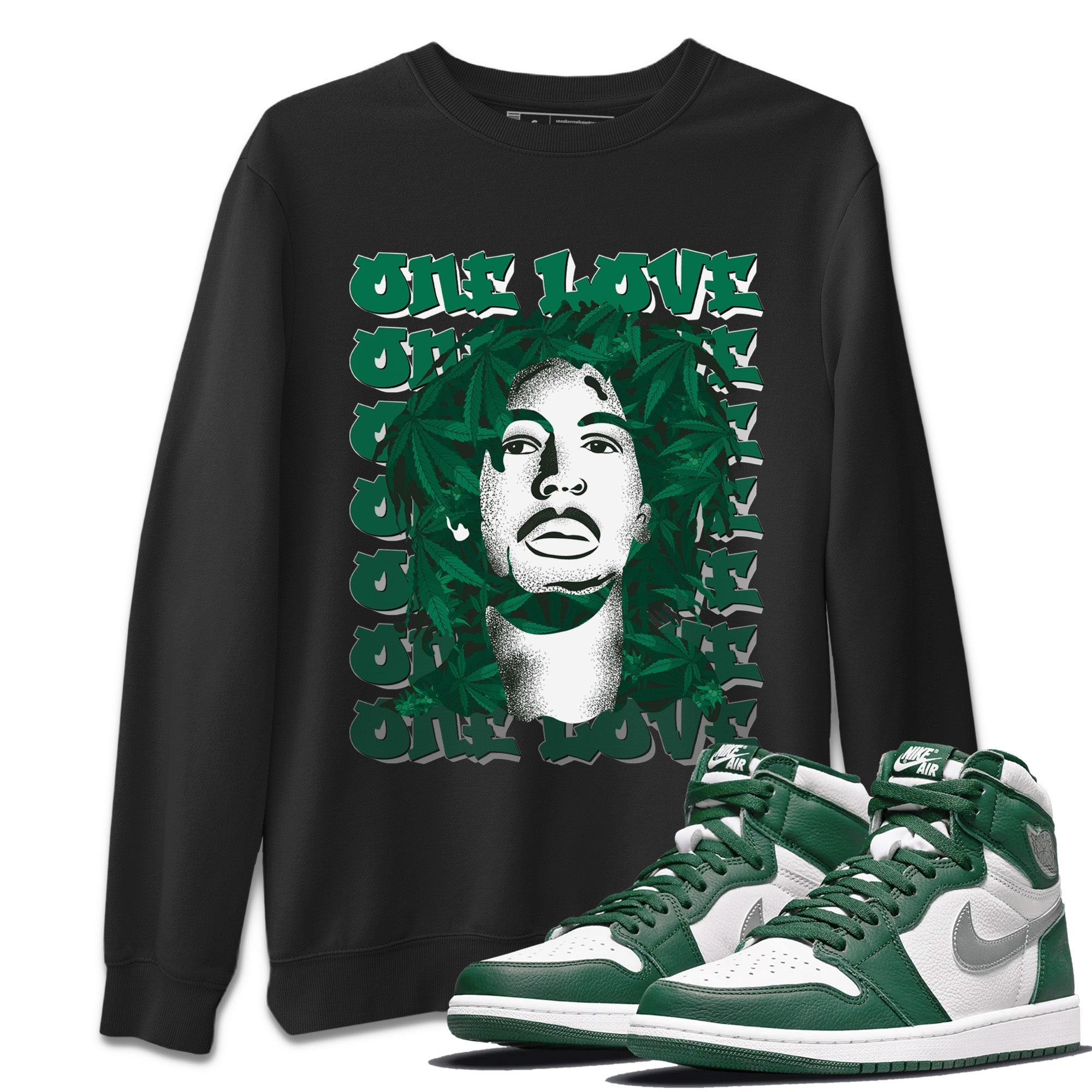 One Love Unisex Sweater – Air Jordan 1 Gorge Green, Sneakers Matching Sweater