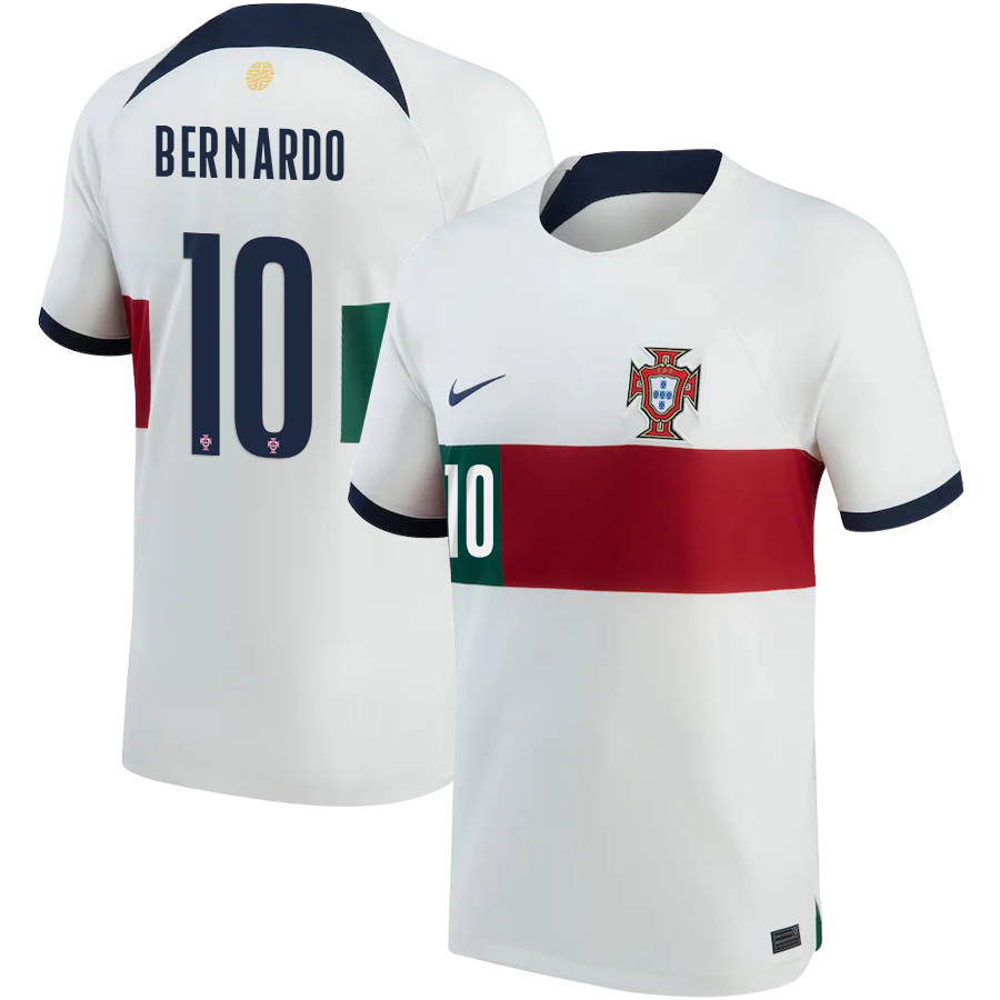 Portugal National Team 2022-23 Qatar World Cup Bernardo Silva 10 Men Soccer Jersey- Away
