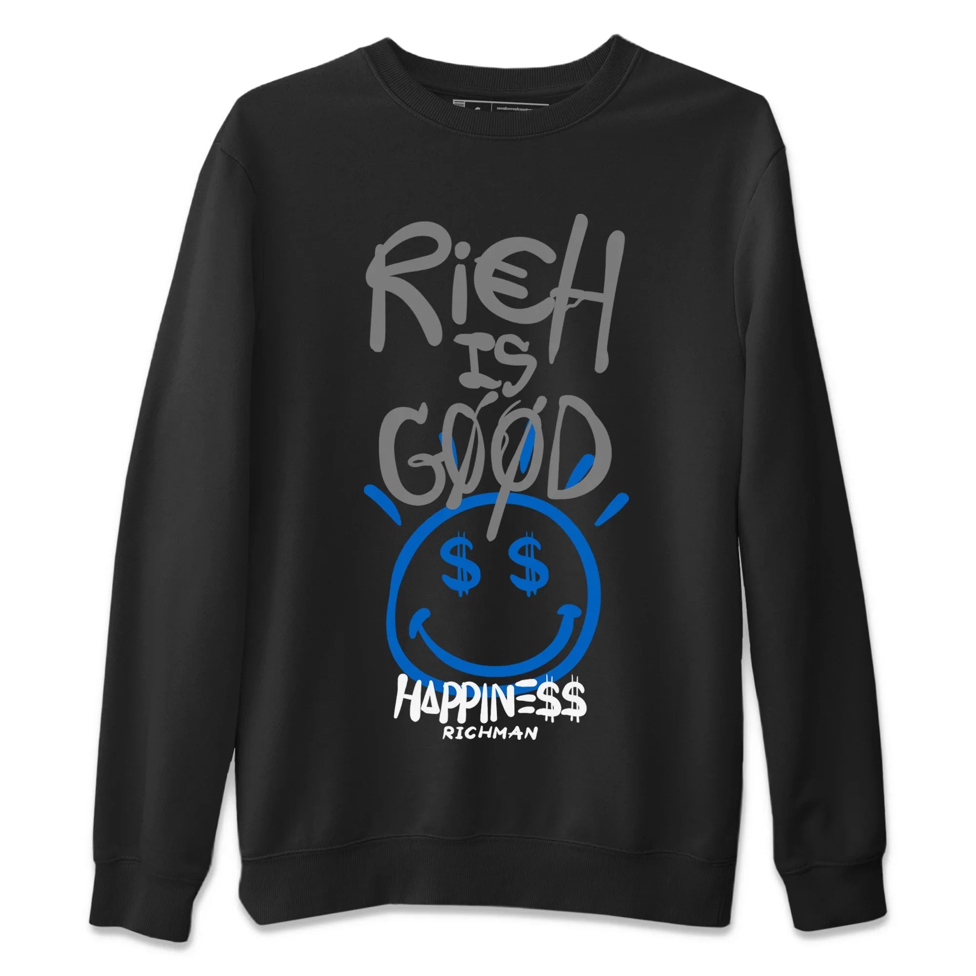 Rich Is Good Unisex Sweater – Air Jordan 1 True Blue, Sneakers Matching Sweater