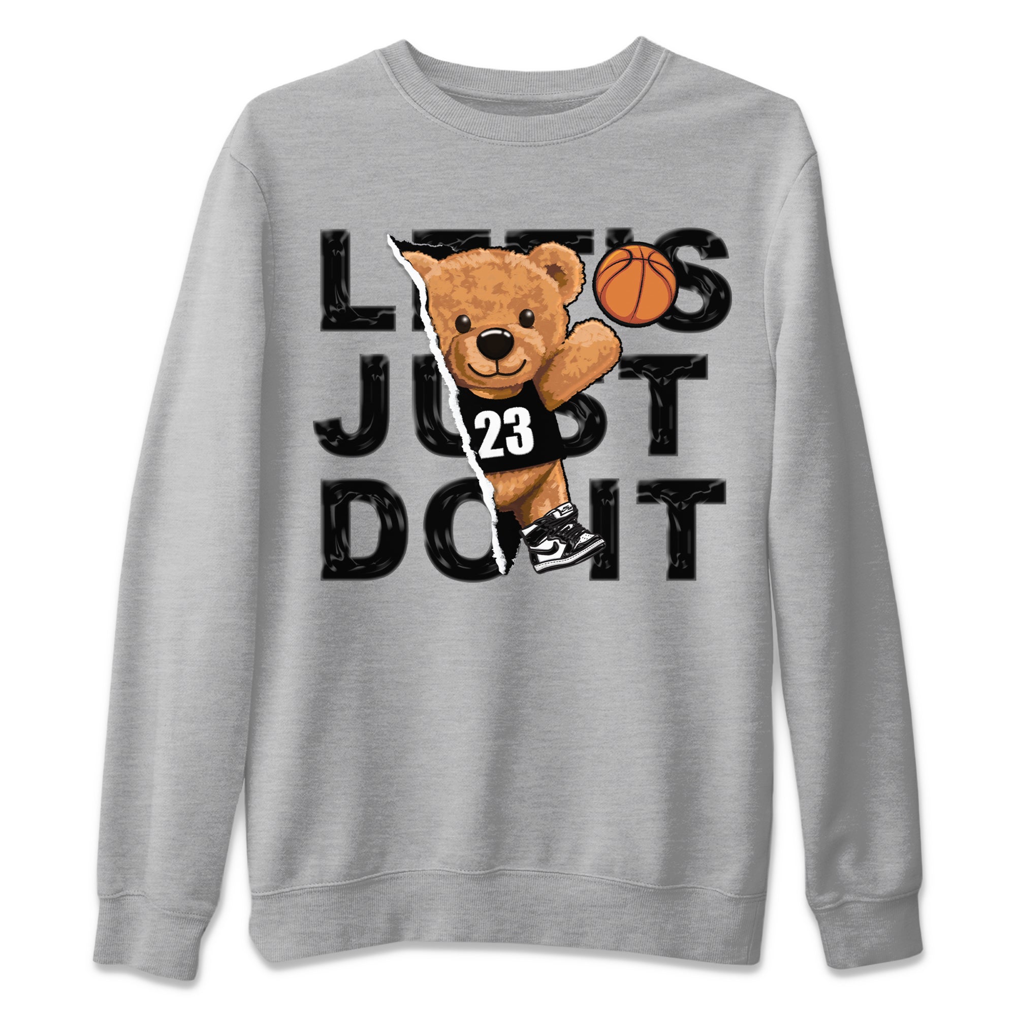 Rip Out Bear Unisex Sweater – Air Jordan 1 Black White, Sneakers Matching Sweater