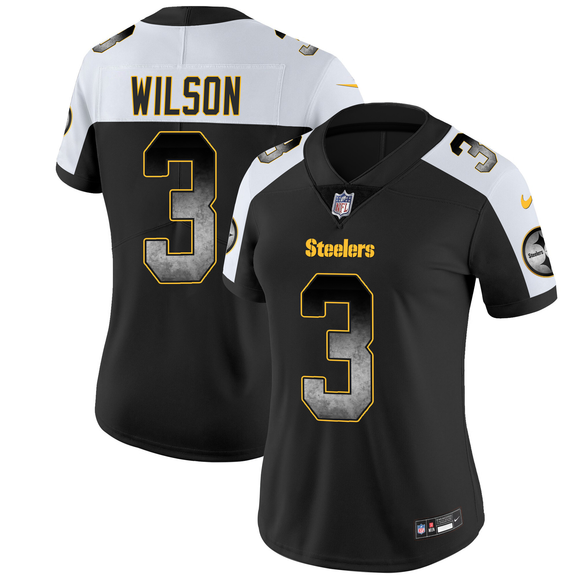 Russell Wilson Women's Pittsburgh Steelers Arch Smoke Vapor Alternate Jersey - All Stitched