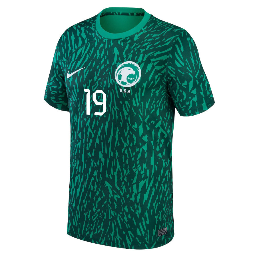 Saudi Arabia National Team FIFA World Cup Qatar 2022 Patch Away Men Soccer Jersey – Fahad Al-Muwallad 19