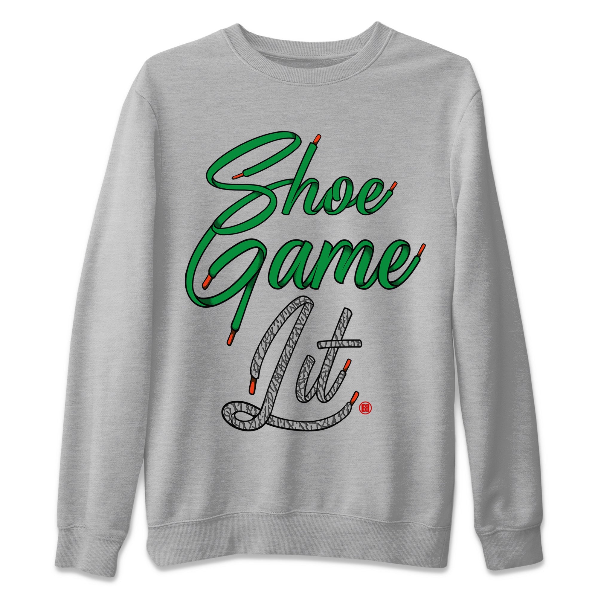 Shoe Game Lit Shoe Lace Unisex Sweater – Air Jordan 3 Lucky Green, Sneakers Matching Sweater