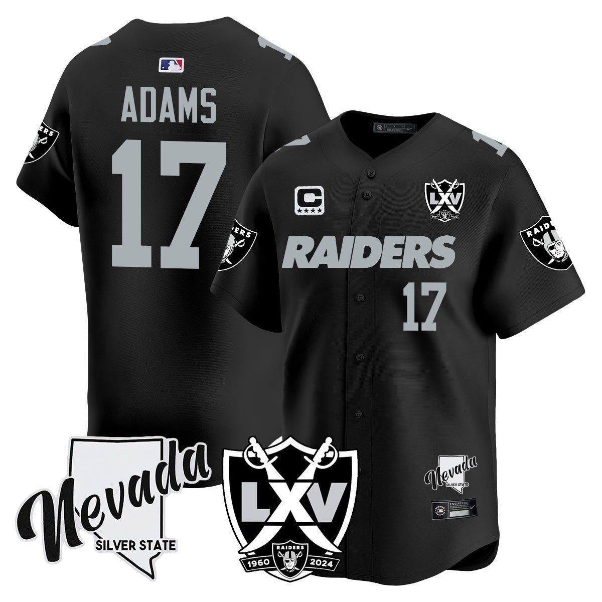 Men's Davante Adams Las Vegas Raiders 2024 Vapor Premier Limited Black Jersey - 65th Anniversary - All Stitched