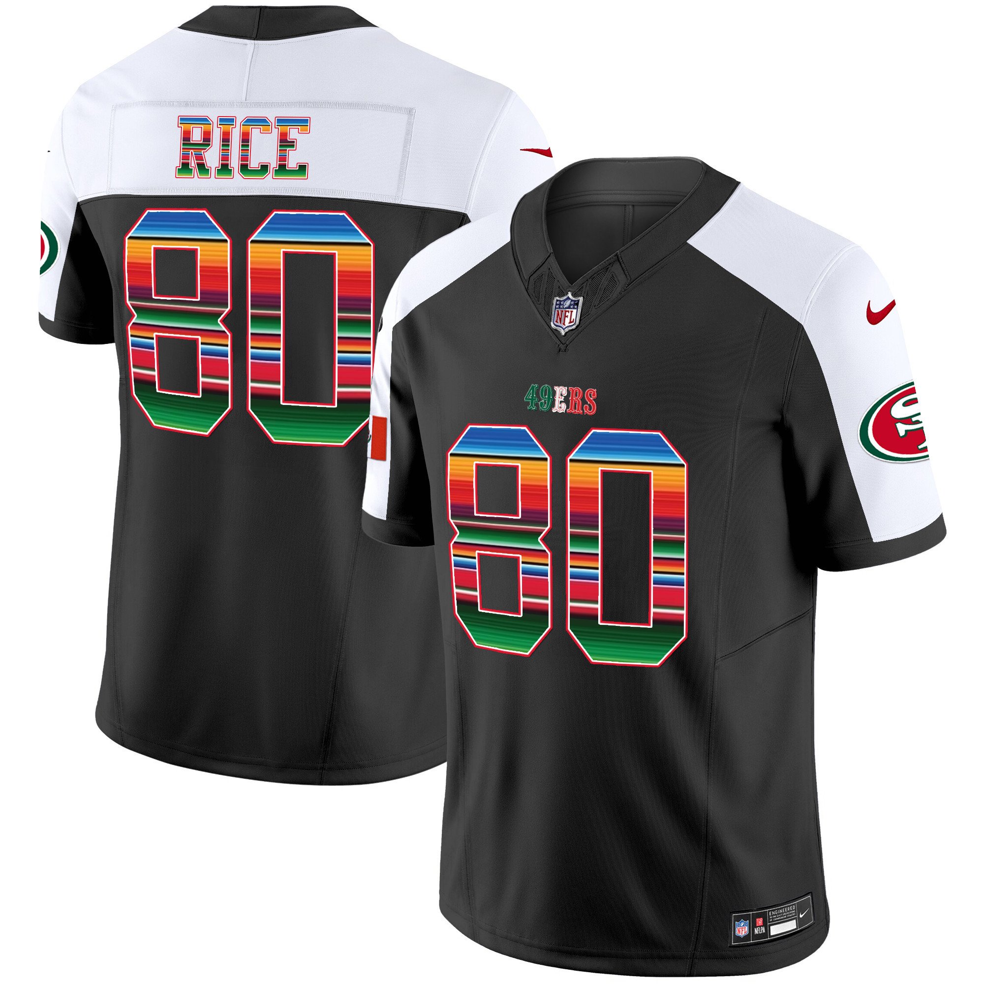 Men's Jerry Rice San Francisco 49ers Mexico Vapor Black Alternate Jersey V3 - All Stitched
