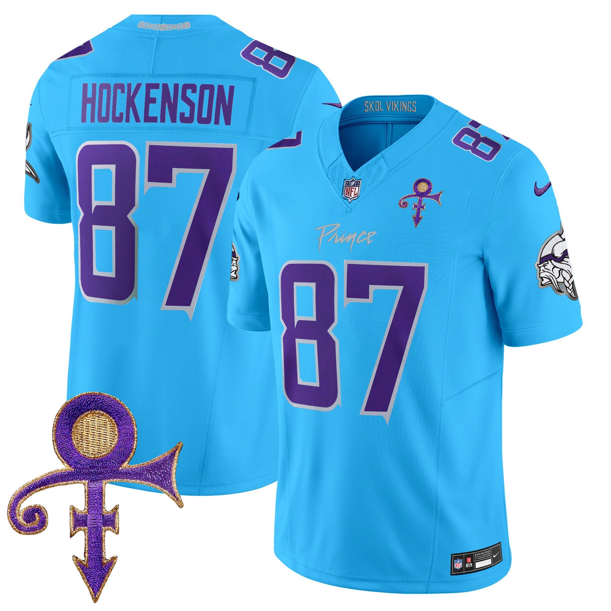 Men's T.J. Hockenson Minnesota Vikings 2024 Prince Vapor Limited Light Blue Jersey - All Stitched