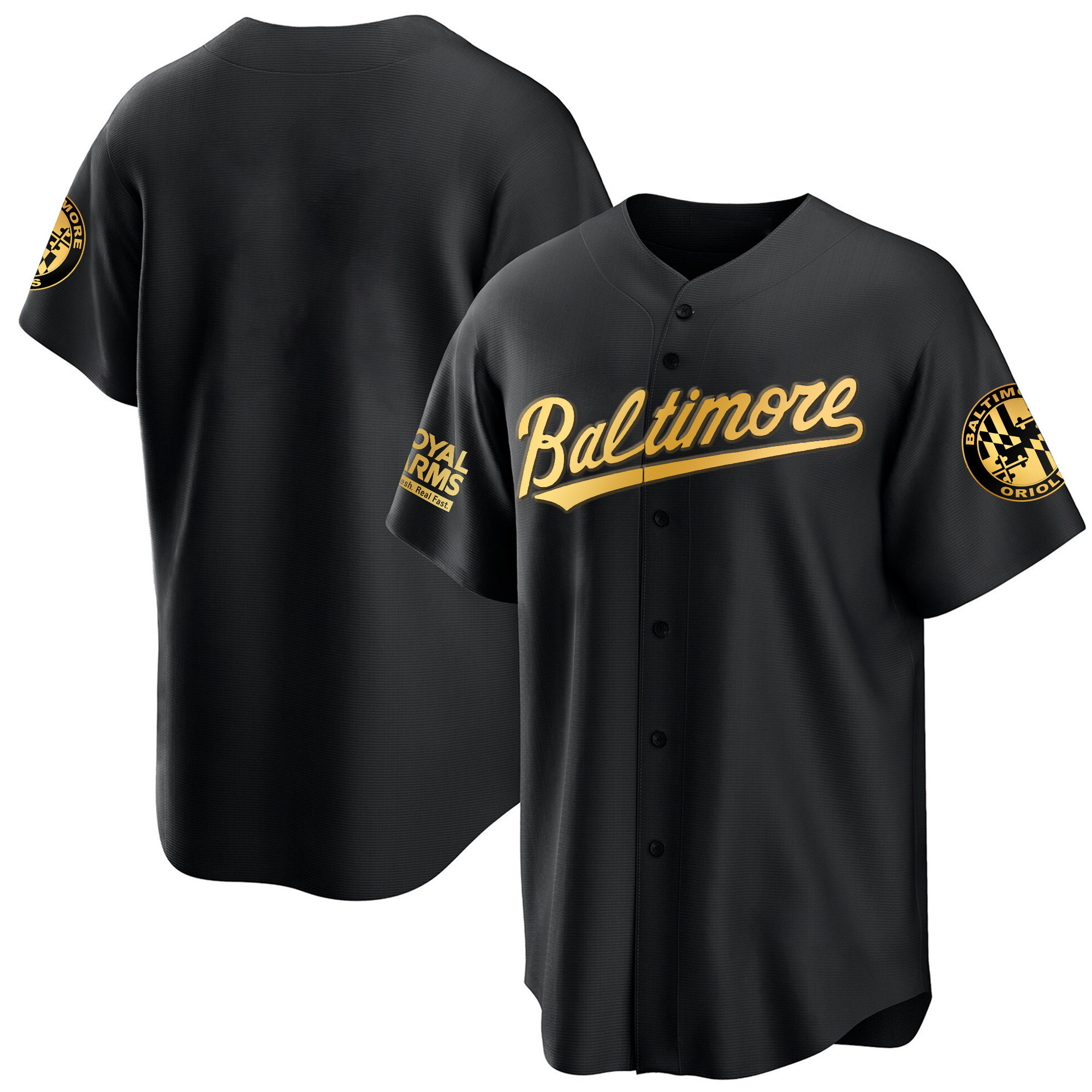 Team Men’s Baltimore Orioles 2023 Gold Cool Black Limited Jersey - All Stitched