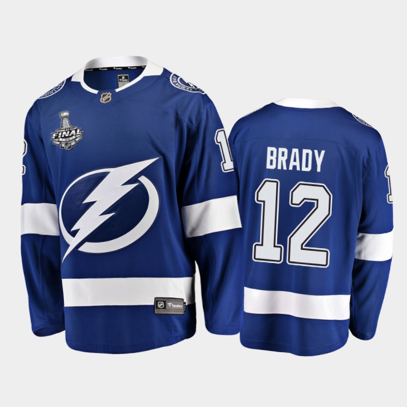 Tom Brady Tampa Bay Lightning Return to New England beat Patriots Blue Special Commemoration Jersey