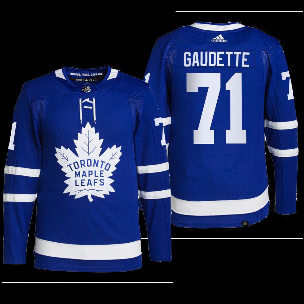 Toronto Maple Leafs 2022 Primegreen Jersey Adam Gaudette Blue #71 Home Uniform