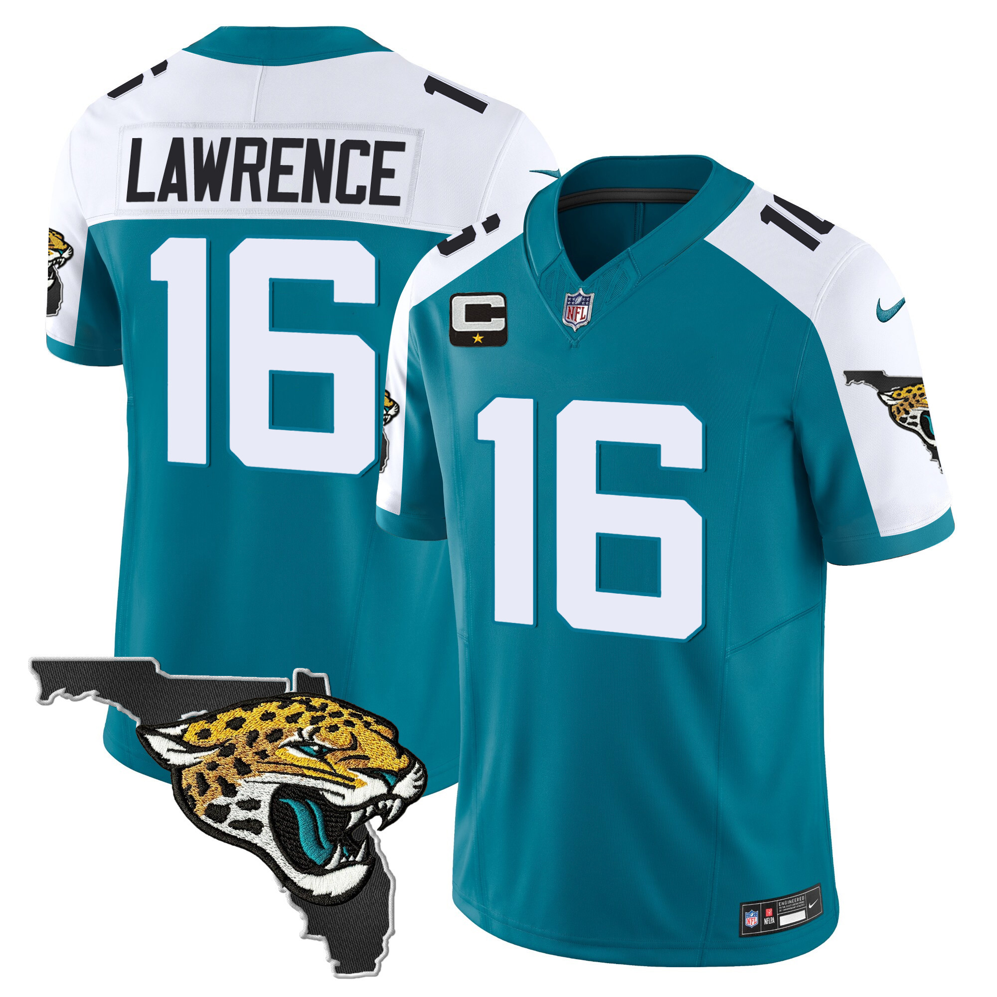 Trevor Lawrence Men's Jacksonville Jaguars Florida Patch Vapor Alternate Jersey - All Stitched