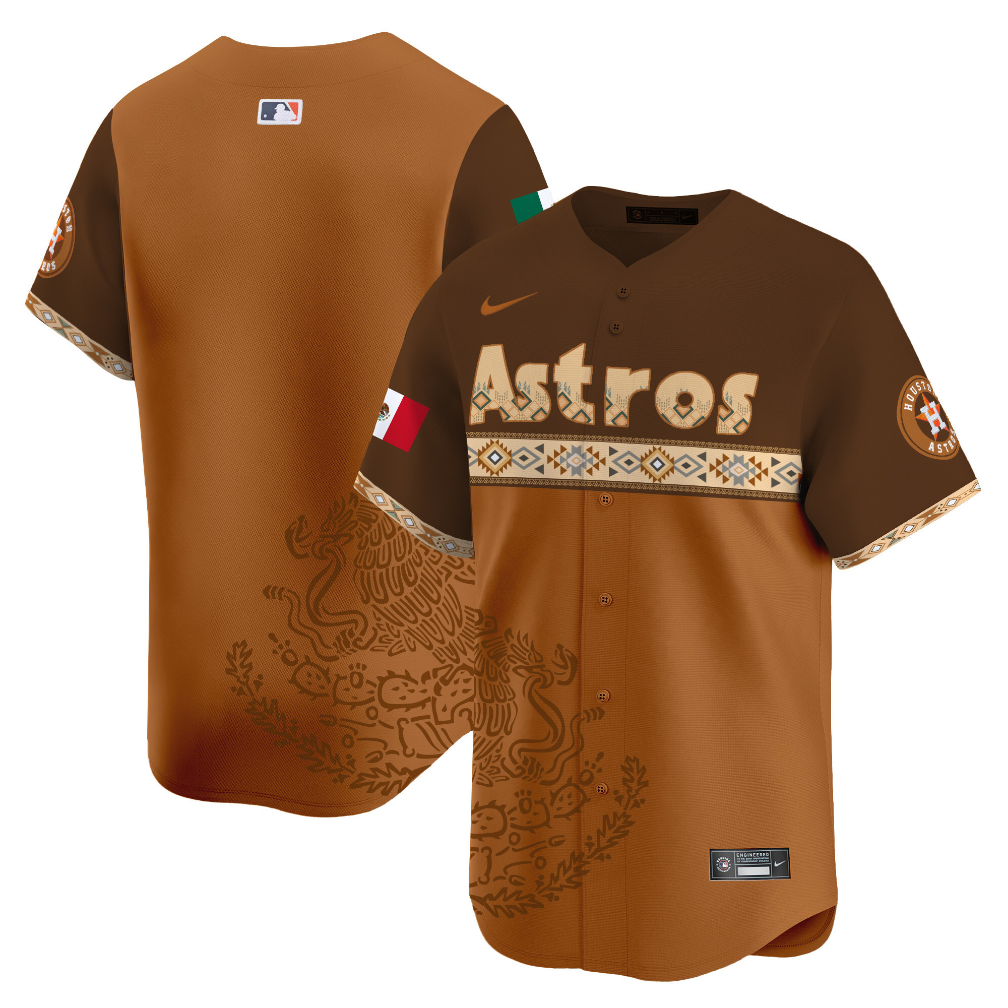 Unisex Houston Astros Mexico Vapor Premier Limited Brown Jersey - Printed