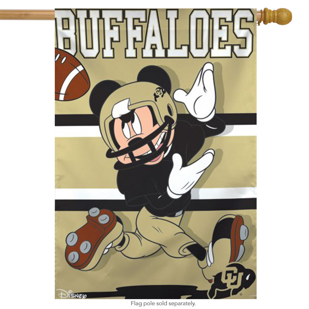 University of Colorado Buffaloes NCAA Mickey Mouse Garden Flag, House Flag