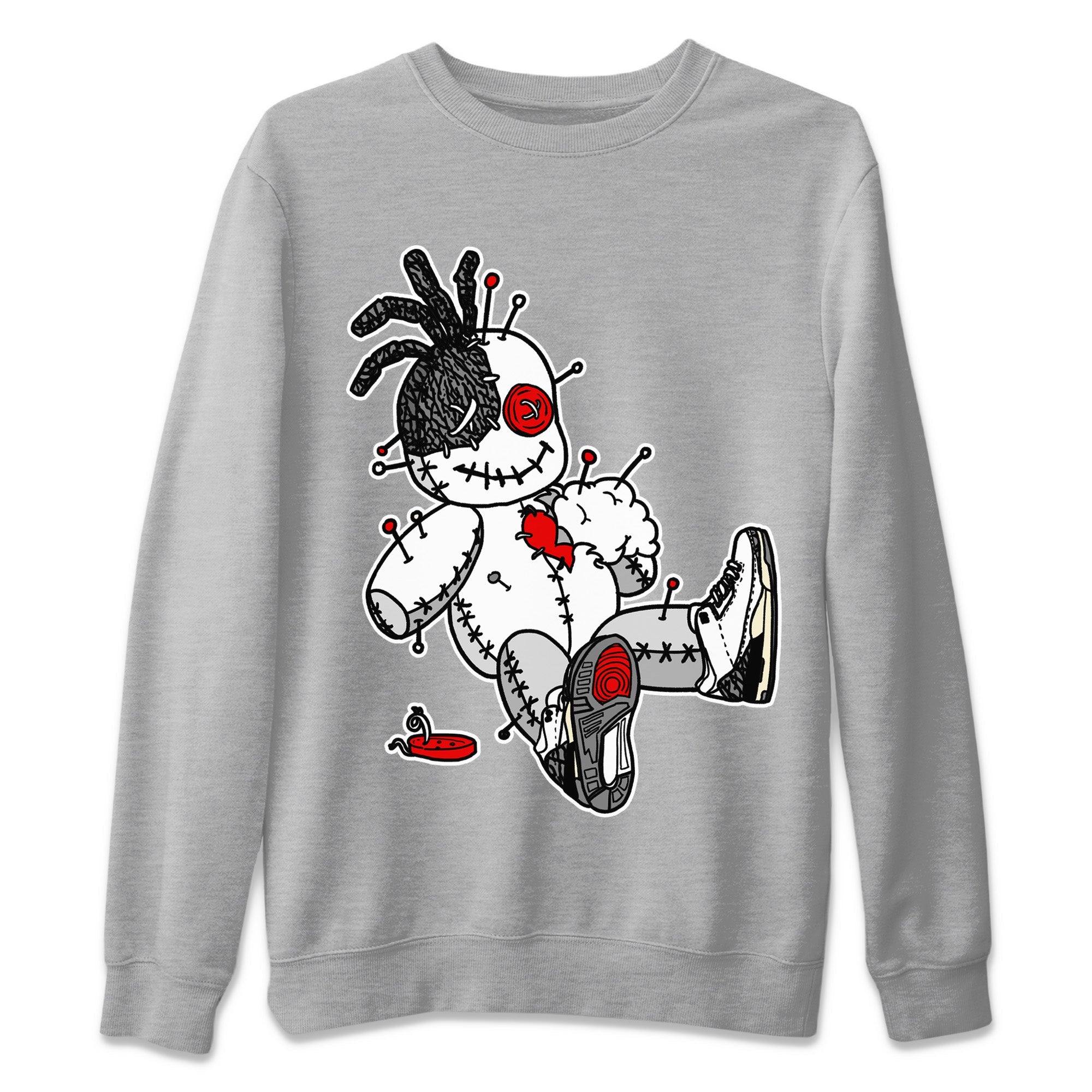 Voodoo Doll Unisex Sweater – Air Jordan 3 White Cement, Sneakers Matching Sweater