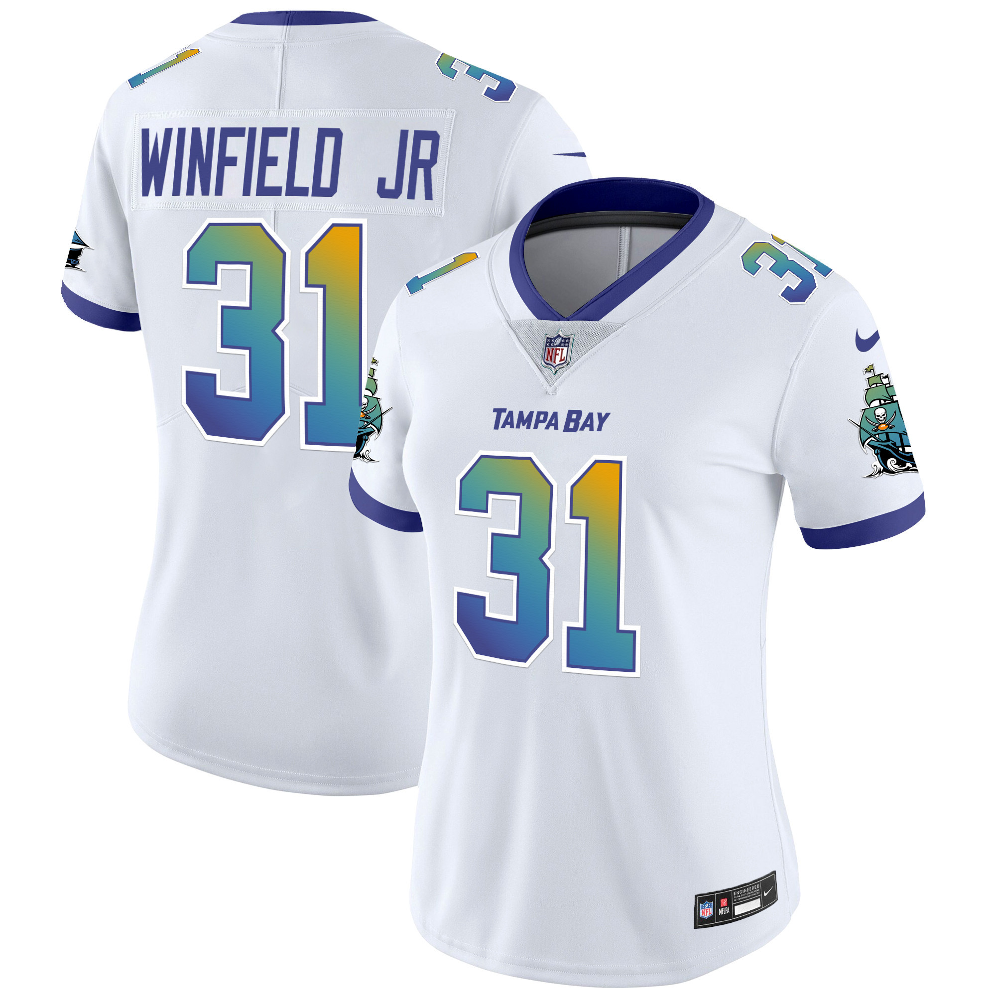 Women's Antoine Winfield Jr. Tampa Bay Buccaneers "Tampa City" Vapor Limited White Jersey - All Stitched