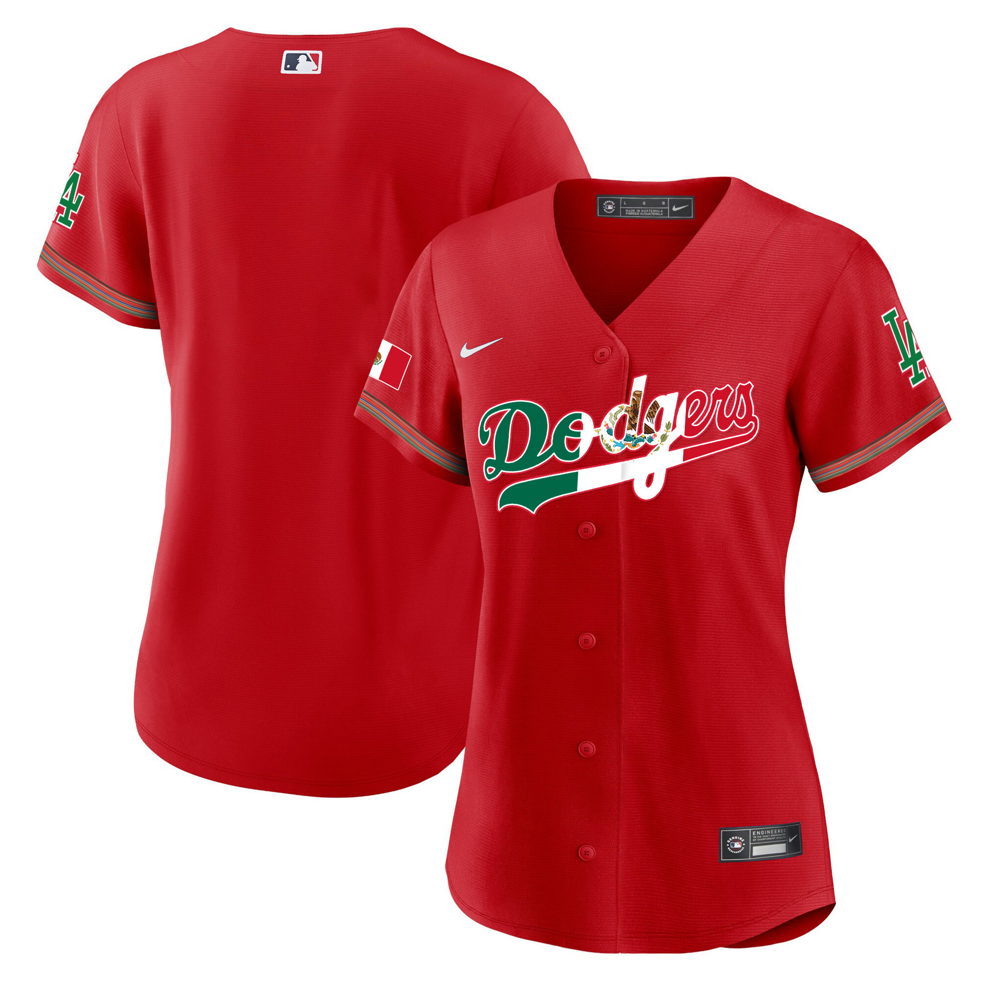 Women's Los Angeles Dodgers Mexico Baseball Limited Red Jersey V4 - All Stitched