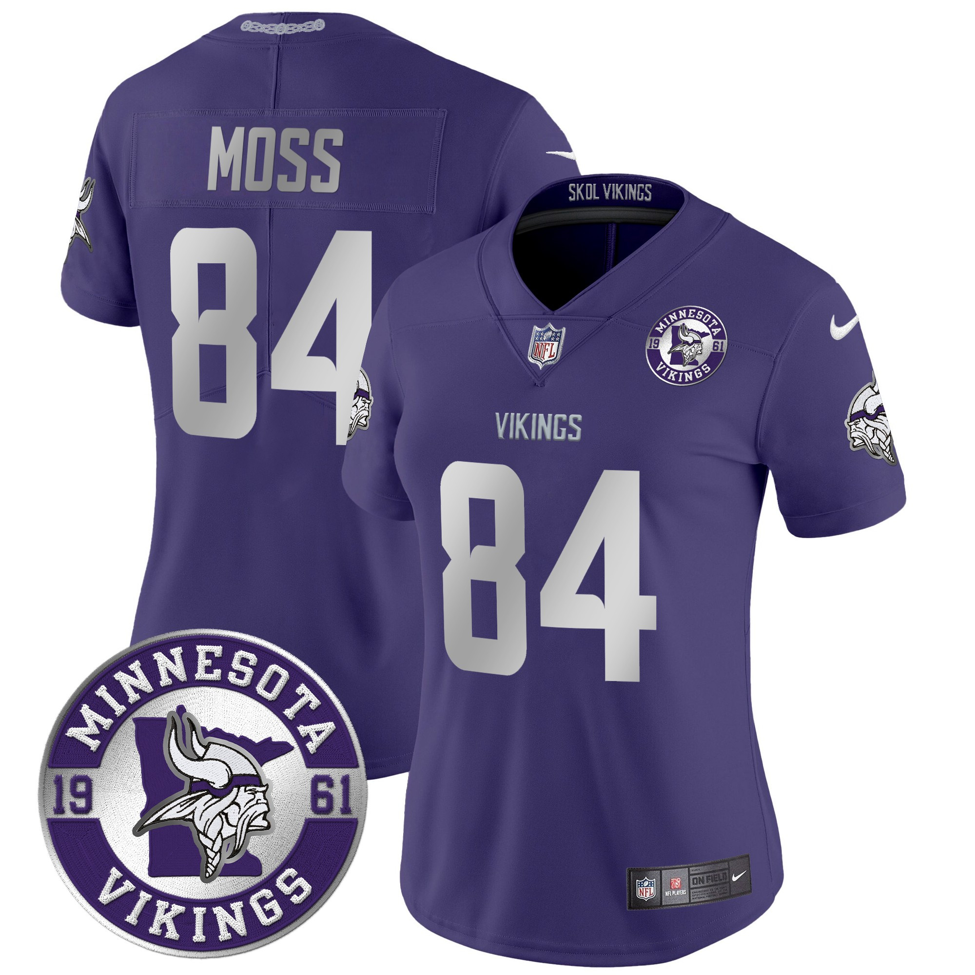 Women's Randy Moss Minnesota Vikings 2024 Vapor Limited Purple Jersey - All Stitched