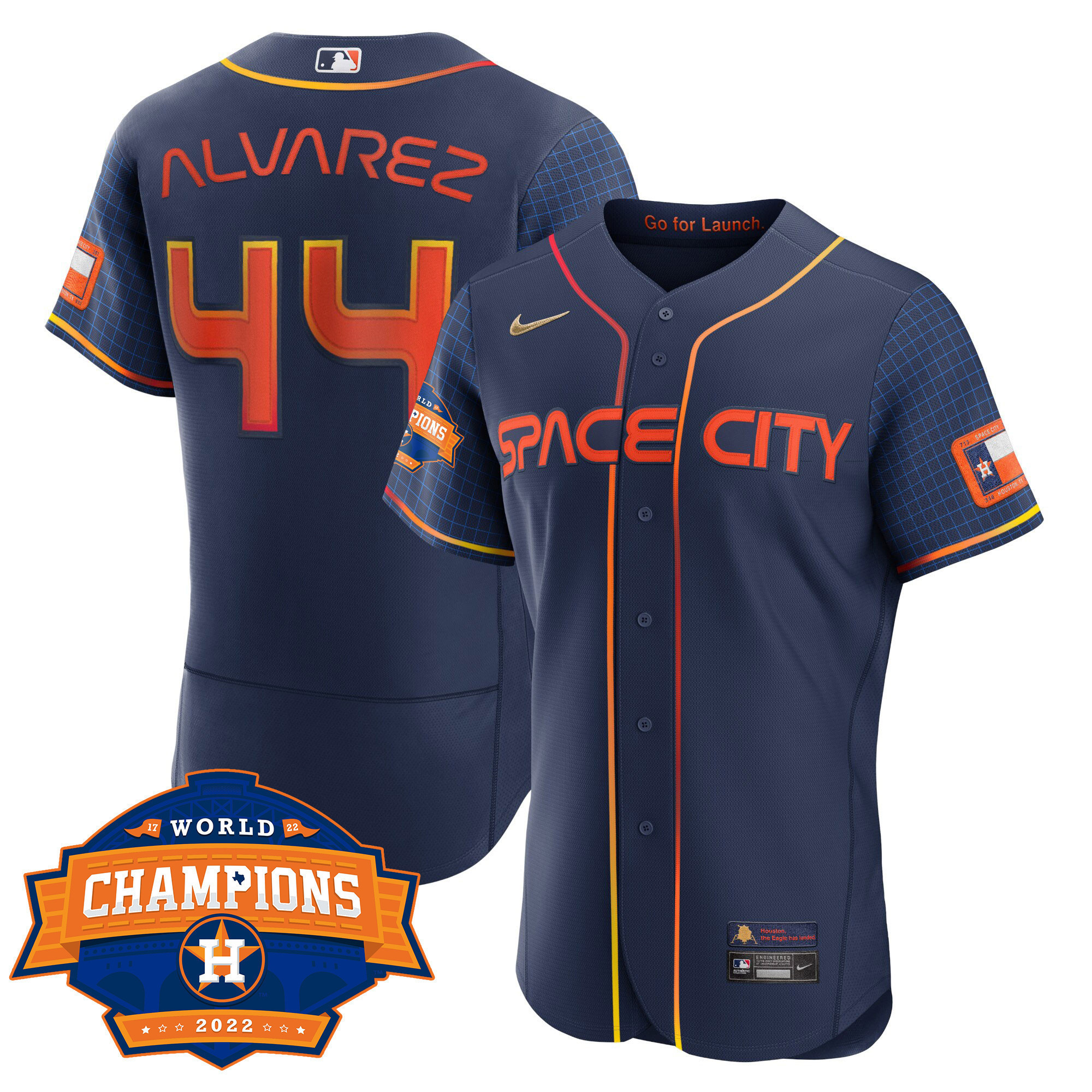 Yordan Álvarez Women's Houston Astros 2022 World Series Champions Patch Limited Flex Space City Jersey - All Stitched