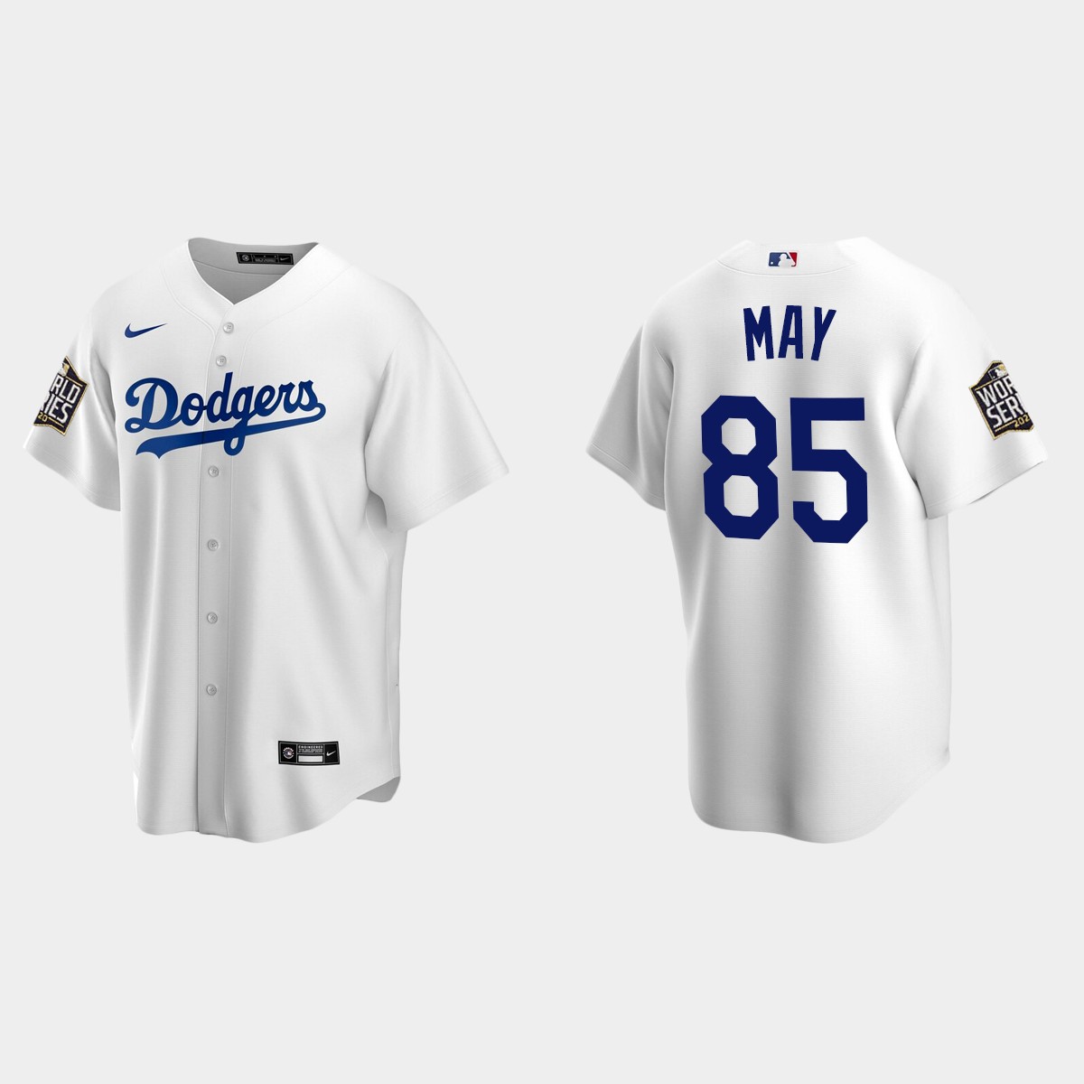 Youth Los Angeles Dodgers #85 Dustin May 2020 World Series Home Jersey - White